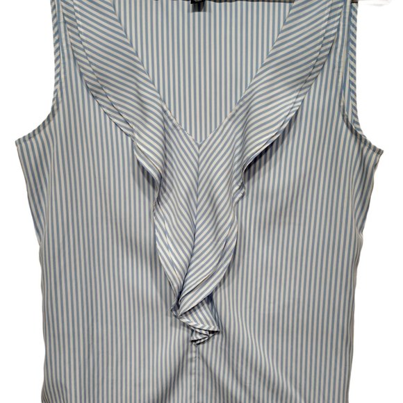 Ann Taylor Striped Ruffle Tank Top Blouse Size XS - Picture 3 of 11
